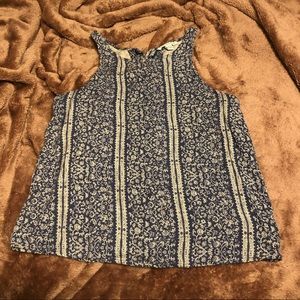 high neck lace up back tank